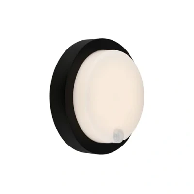 Imagen de BRILONER Lámpara de exterior con detector movimiento, pared batería recargable, para exteriores, Luz blanca cálida, Negro, 170x55 mm (DxH)