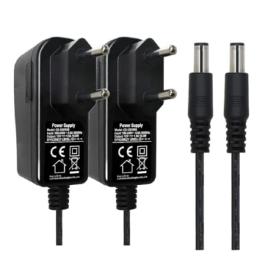 Imagen de Security 01 Pack de 2 adaptadores CA a CC 12 V 1,5 A, conector 5,5 mm x 2,1 para cámara CCTV, DVR, luz LED