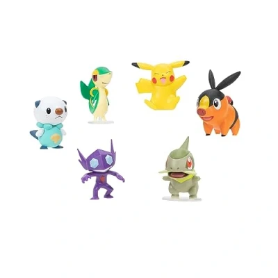 Imagen de Pokémon 6 Pack de Figuras Batalla Sableye, Axew, Snivy, Tepig, Oshawott, Pikachu, Serie 6, Figura acción