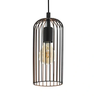 Imagen de Eglo Roccamena, Lámpara colgante de acero, color negro, cobre, casquillo: E27