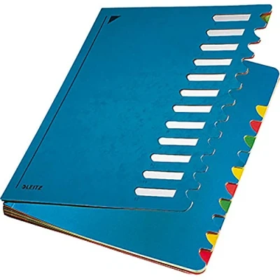 Imagen de Leitz 59120035 Archivador rígido de cartón con compartimentos del 1 12 color azul