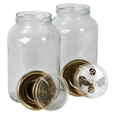Imagen de myFERMENTS Tarros de Cristal con Tapa, Grandes (4,25 l) Especial para Hacer Conservas, Fermentación, y Encurtidos.
