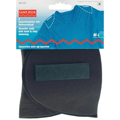 Imagen de Prym 993817 Schulterpolster Halbmond Haftverschluß PA Hombreras con Cierre de Velcro Negro, Poliéster, M L 160 x 115 15 mm, Schwarz, 2 Stück,