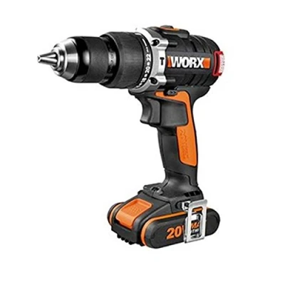 Imagen de Taladro Percutor Brushless 20V WORX PowerShare WX373.3 2 baterías 4Ah Motor sin escobillas, velocidades, portabrocas metálico 13 mm llave