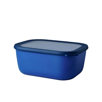 Imagen de Mepal Multi Bowl Cirqula Rectangular Recipientes para Alimentos con Tapa Adecuado como Fiambrera Hermética Frigorífico, Microondas y Congelador Tapers Comida 3000 ml Vivid blue