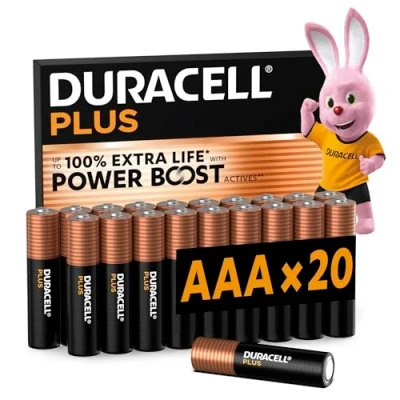 Imagen de Duracell Plus Pilas alcalinas AAA, Paquete de 20, 1.5 V, LR03 MN2400