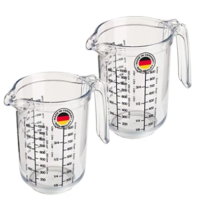 Imagen de Westmark 2 jarras medidoras con escalas multilingües y diferentes unidades de medición, volumen llenado: 1 litro, plástico, gerda, transparente, 306822E3