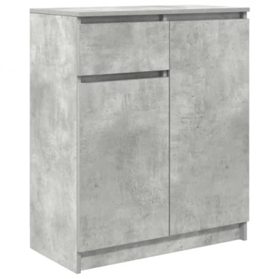 Imagen de vidaXL Aparador con cajón Gris hormigón 71x35x84 cm Madera ingeniería, Armario de almacenaje, Mueble aparador, Pasillo, Buffet