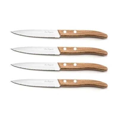 Imagen de Amefa Forest Madera AF Set de 3 Cuchillos + pelador, Mango, Hoja Acero INOX 1,5mm, Inoxidable, 4 Piezas