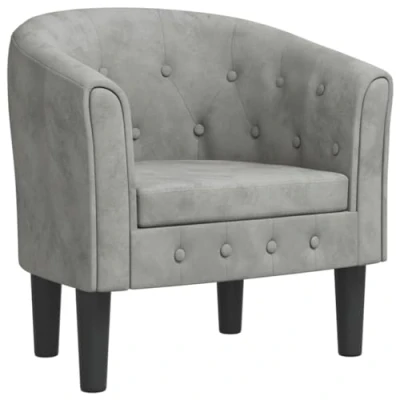 Imagen de vidaXL Sillón de Terciopelo Gris Claro