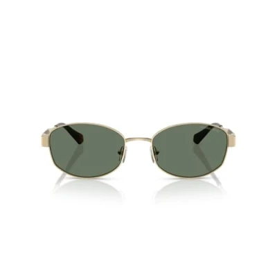 Imagen de Michael Kors Gafas de sol ovaladas Mk1161 Monte Carlo para mujer, Oro claro/verde sólido, 56 mm