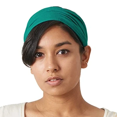 Imagen de CHARM Hombre Cinta De Correr Bandana Pelo Pañuelos Diadema Mujer Elastica Verde M