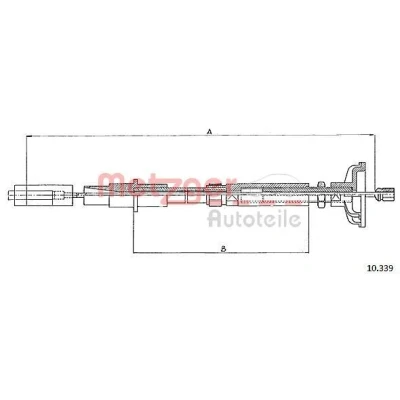 Imagen de METZGER 10.339 Cable de Embrague con reajuste manual COFLE VOLKSWAGEN: GOLF 2, Jetta 2