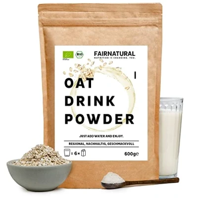Imagen de ORGANICA leche de avena en polvo [De cultivo regional alemán] Bebida sin azúcares añadidos Para mezclar usted mismo 6L sustituto la gluten o como instantánea (600g)