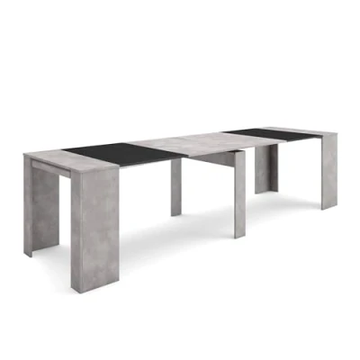 Imagen de Skraut Home Mesa Consola Extensible Comedor Plegable 300 para 14 comensales y Cocina Estilo Moderno Cemento