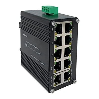 Imagen de Conmutador Gigabit Ethernet industrial endurecido de 10 puertos 10/100/1000T RJ45 con función automática MDI/MDI X, mini interruptor compacto
