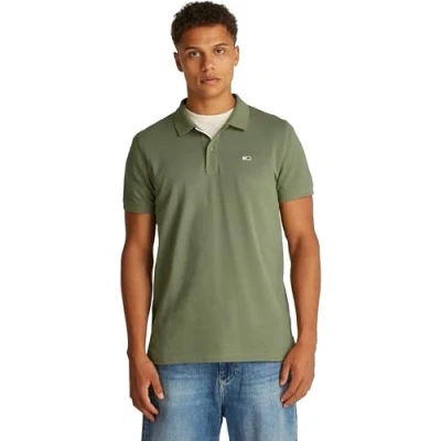Imagen de Tommy Jeans TJM Slim Placket Polo Ext Dm0dm20676 Polo, Green (Green), 3XL Grande para Hombre