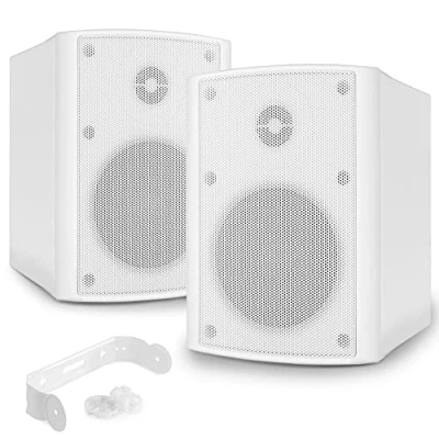 Imagen de Power Dynamics BGO40 Pareja de Altavoces 100W, 2 vías para Interior y Exterior Montaje en Paredes techos, Ideales Bares, gimnasios, oficinas, etc. Color Blanco