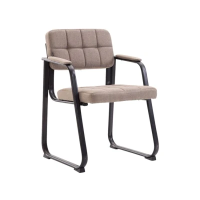 Imagen de Silla para Visitas Canada B En Tela I De Conferencia Acolchado Espera con Reposabrazos &amp; Soporte Metal Robusto Color:, Color:Gris Pardo
