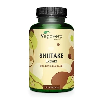 Imagen de Shiitake Vegavero® 11&#039;150 mg 40% Polisacáridos + 30% Betaglucanos SIN ADDITIVOS Sistema Inmunitario Estrés Ansiedad Ayurveda 120 Cápsulas Vegano