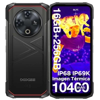Imagen de DOOGEE Fire 6 [2025] Movil irrompible Imagen Térmica,10400mAh Batería 16GB+256GB(TF 2TB) Smartphone 6.56HD+, Cámara 50MP Telefono Resistente Android 14 Octa Core/IP68/OTG/Face ID/Huella/DRM L1