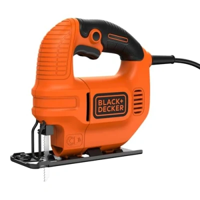Imagen de BLACK+DECKER Sierra de calar 400W, 3000 rpm, corte a bisel 0 45, soplador polvo, máximo en madera 65mm, acero 5mm, empuñadura antideslizante, incluye cuchilla, KS501 QS