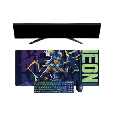 Imagen de alfombrilla de ratón XXL Valorant Game, 800 x 300 mm, para teclado Gaming impermeable y 3 mm Base goma antideslizante Superficie texturizada