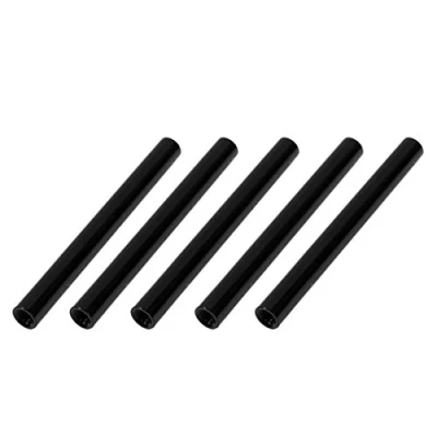 Imagen de sourcing map 5Uds M3 x 50mm Redondo Aluminio Columna Aleación Separador Espaciador Vástago Sujetador para Cuadricóptero Negro