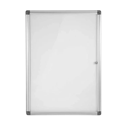 Imagen de Danieli Store Tablón de anuncios con cerradura para 9 folios A4 Tablones magnéticos aluminio pared, puerta abatible metacrilato
