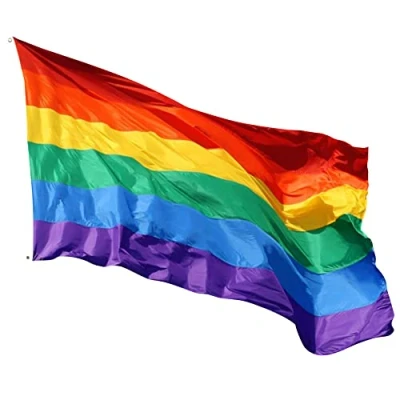 Imagen de GOOGIT Bandera 90 X 150 con 2 Ojales de Metal Resistentes a la Intemperie (1pc, Arco iris)