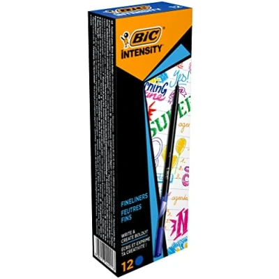 Imagen de BIC Intensity Fine rotuladores punta fina (0,8 mm) Azul, Caja de 12 unidades, Color Marrón