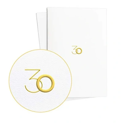 Imagen de Juego de 2 tarjetas cumpleaños 30 nobles con relieve papel oro, tarjeta felicitación o idea regalo para aniversario aniversario, E08