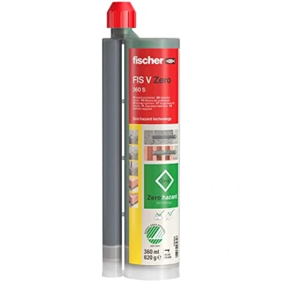 Imagen de fischer FIS V Zero Taco químico, resina de inyección, universal, respetuoso con el medio ambiente, resistente a la intemperie para exterior e interior, todos los materiales, 360 ml