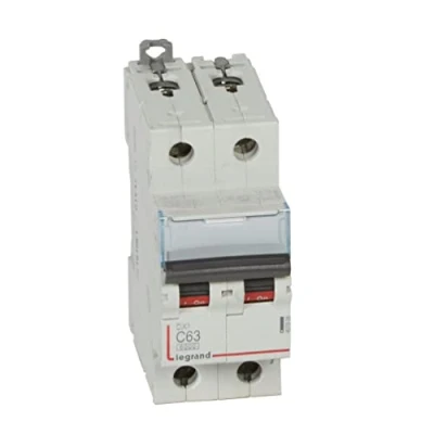 Imagen de Legrand 407806E, Interruptor Automático Magneto Térmico, 2P, 63A, Curva C, 10 kA, 2 módulo, DX3