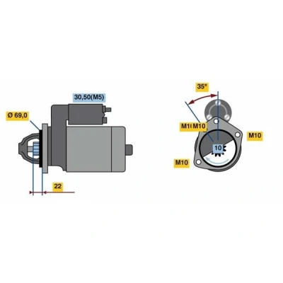 Imagen de BOSCH 0 986 023 870 Motor de arranque 12V 1kW NISSAN: MICRA 3, Qashqai / Qashqai+2 I, NV200 Evalia Bus