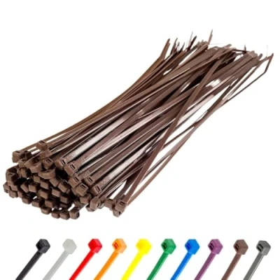 Imagen de Gocableties Bridas plastico marrones para cables 100 Piezas 300 mm x 4,8 Resistentes a los rayos