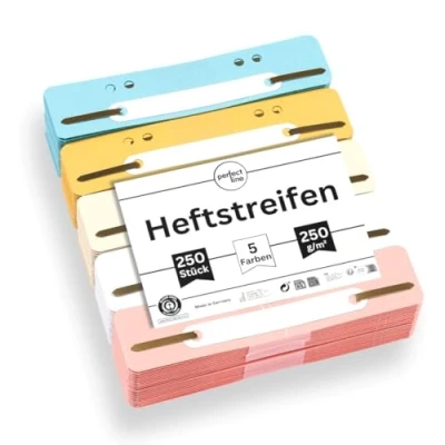 Imagen de &quot;perfect line Carpeta archivadora 250 Tiras de cartón Reciclado, archivadoras 5 Colores Fabricadas en Alemania, pestañas con Certificado Ángel Azul