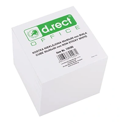 Imagen de D.RECT Papel de repuesto para bloc notas (para caja notas), 90 x mm, aprox. 850 hojas, color blanco