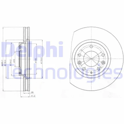 Imagen de DELPHI BG4256 Disco de freno 296 28 5 ventilado aceitado sin procesar cojinete rueda, anillo sensor ABS MAZDA: CX 7
