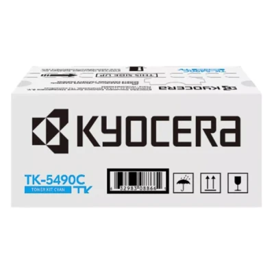 Imagen de Kyocera TK 5490C Tóner Impresora Cian Original T0C22CNL1. Compatible con PA2101cx, PA2101cwx, MA2101cfx, MA2101cwfx y para hasta 2400 páginas