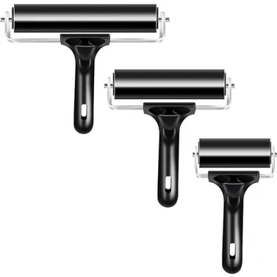 Imagen de VinBee Rodillos de Goma Suave para Manualidades, Brayer impresión, Herramienta brocha, aplicador Tinta, Pintura al óleo, Paquete 3 (2.4 Pulgadas, 4 5.9
