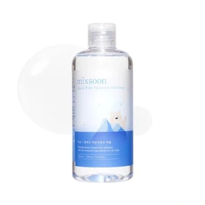Imagen de suero de Ácido Hialurónico Agua Glacial Mixsoon Hidratación no grasa, facial reafirmante para una piel radiante y dewy. Tamaño mega (10.14 fl.oz / 300ml), ideal cristal.