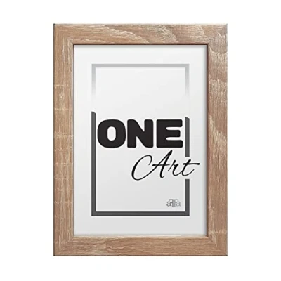 Imagen de aFFa frames, Hekla, marco de fotos MDF, fácil limpiar, rectángulo, con frente cristal acrílico, roble claro, 15 x 21 cm