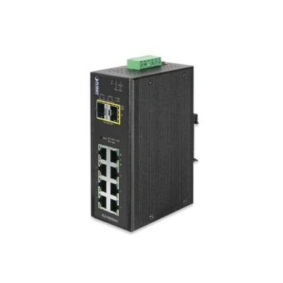 Imagen de PLANET IP30 Industrial 8X 1000TP + 2X 100/1000F SFP Full Managed Ethernet Switch ( 40 a 75 grados C)