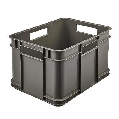 Imagen de keeeper Contenedor de almacenamiento con asas, Euro Box M, Plástico Procyclen, 16 l, Bruno Eco Line, Gris