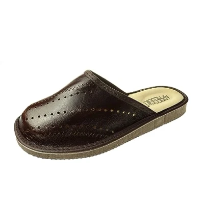 Imagen de APREGGIO Zapatillas Hombre de Cuero Hecha a Mano Casa Practicas para con Suela Goma Sólida Cómodo Casual