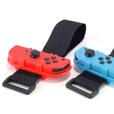 Imagen de JoyHood 2 Pack Correas de Muñeca Compatibles con el Juego Baile 2022 2021 2020 2019 para Switch/Switch OLED Joy Con, Correa Elástica Ajustable, Accesorios Controlador Switch (Rojo y Azul)