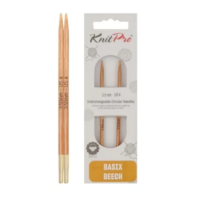 Imagen de KnitPro Basix Agujas de Tejer Circulares Abedul: Intercambiables: Normal: 11,6 cm x 3,50 mm, Madera, Multi Colour