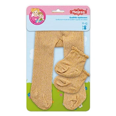 Imagen de Heless 476 Medias con calcetines para muñecas, doradas, talla 35 45 cm