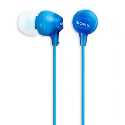 Imagen de Auriculares de botón Sony MDR EX15LPLI, 8Hz 22.000Hz, 100dB/mW, Botón, Tapones Silicona, Iman Neodimio, Azul